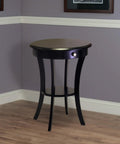 Sasha Round Accent Table With Drawer And Shelf In Black Finish Modern End Table For Living Room Or Bedroom Engineered Wood Construction