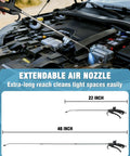 Beefy High Volume Air Blow Gun With 22 To 46 Inch Extendable Nozzle for dust removal in engine bay