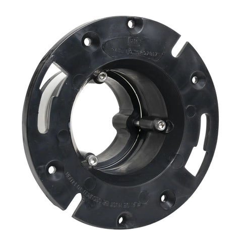 4-Inch ABS Cast Iron Closet Flange Replacement With Rubber Gasket And Stainless Steel Bolts Adjustable Up To 3 Inches