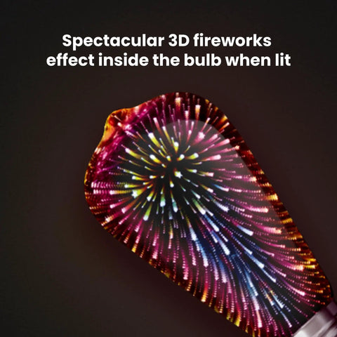 Infinity 3D Fireworks Multicolor LED Bulb for Party Vibes Prism ST19 Style LED Bulb ST19 Prism LED 1 Count Vintage Shape Firework Burst Lighting Perfect For Bedrooms Patios And Festive Gatherings