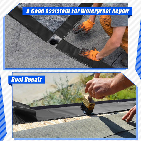 2 Rolls Asphalt Crack Filler Tape Peel And Stick Self Adhesive Driveway Repair Strip Waterproof 1.18 Inch Wide 50 Feet Long UV Resistant Heavy Duty Joint Patch For Tough Pavement used in roof repair.