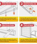 Installation steps for Garage Door Bottom Seal Kit With Pre Drilled Aluminum Track Retainer Base, Heavy Duty U And O Ring Weather Stripping.