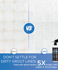 Before and after comparison using Grout Sealer 16 Oz Clear For Tile And Grout Natural Finish Indoor And Outdoor Protection Fast Dry.