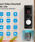 Wireless Video Doorbell Camera With AI Detection, Real Time Alerts, 1080p HD Video, Pan Tilt Night Vision, Carbon Fiber Finish