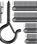 60 Pack Ceiling Hooks For Hanging Plants And Outdoor String Lights Heavy Duty 2.2 Inch Eye Screw Cup Hooks Q Hanger Set