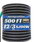 Hardcore Pro Heavy Duty 500 Ft 12 Awg 3 Conductor SJOOW Waterproof Oil Resistant Extension Cable rolled with jacket.