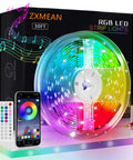 50 Feet LED Strip Lights With App And Remote Control Music Sync RGB Color Changing 16 Million Colors 100 Brightness Levels