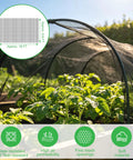 Sturdy Black Patio Mosquito Netting 9.8Ft By 18Ft Garden Mesh covering plants in a garden, protecting against insects.