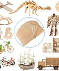 Basswood sheets 30-pack, 12x12x1/8 in, unfinished 3mm wood for laser cutting; collage of wooden crafts