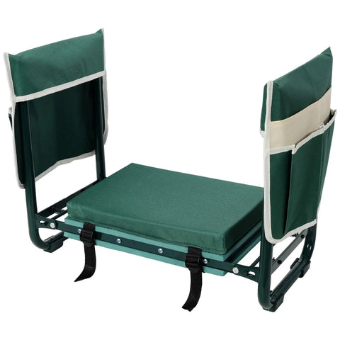 Foldable Garden Kneeler And Seat With Thick Pad Workhorse Heavy Duty Portable Gardening Stool For Kneeling Sitting And Working With Tool Pouches Ideal For Outdoor Planting And Weeding