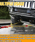 Heavy Duty Grade 80 V Bridle Towing Chain 5/16 Inch, 3 Feet With 8 Inch Hooks connected to vehicle bumper