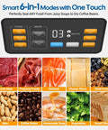 Control panel, food modes, and various foods for Powerful 160W Double Pump Vacuum Sealer Machine For Quick Food Preservation Auto Pro Seal