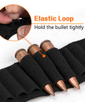 Adjustable 50 Round Rifle Shell Holder Sling For Rifles - Durable nylon with elastic loops holding three bullets for quick access.