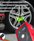 Ford TPMS Relearn Tool for 60 Plus Vehicles Easy Plug In Reset and Activation Device for F Series Trucks Fusion Edge Ranger Transit Explorer Bronco Mustang Hybrid MKZ and More shown next to a Ford wheel