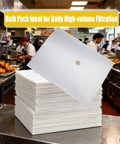 Heavy Duty Fryer Oil Filter Envelopes, 105 Pack, 18.5 X 20.5 Inch Mesh Strainers in kitchen, ideal for daily grease cleanup.