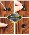 Heavy Duty Black Plastic Hinged Screw Cap Covers For 6 And 8 Hardware 150 Pack setup process on wooden surface.