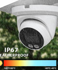 5MP TVI Turret Dome Security Camera With Night Color Vision, Weatherproof IP67 Outdoor, 4 In 1, mounted under overhang during rain
