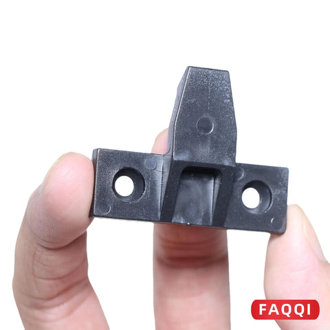 Invisible Panel Clips And Push Fit Fasteners Provide Zero Sweat Assembly For Furniture With Boss Level Concealed Hardware held in hand.