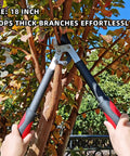 Heavy Duty Lopper With Compound Action Tree Cutter For Thick Branches Up To 1.6 Inches, 18 Inch Pruner in use on tree