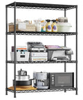 Beefy Heavy Duty 4 Tier Storage Rack With Adjustable Shelves In Black Strong Steel Garage Shelving Unit Holds Up To 620 Lbs Total, 35.6 x 16 x 54 in