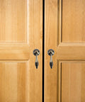 Retro Zinc Alloy Cabinet Pull Ring Handles Set Of 4 For Doors And Drawers on wooden cabinet