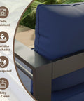 Outdoor Chair Cushions Set Of Four 23 By 20 By 4 Inches With Removable Cover Navy Waterproof And Fade Resistant For Patio Furniture