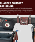 Adjustable Industrial Electrician Tool Belt Set Featuring Thirty One Slick Pockets And Kickass Pro Grade Tool Holders Built Tough For Hard Working Jobsite Go Getters Made In Usa with pockets for tools.