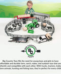 Child playing with Realistic Ford Gooseneck Truck Toy And Trailer Hitch 1 to 20 Scale Farm Toy Set, durable build for kids