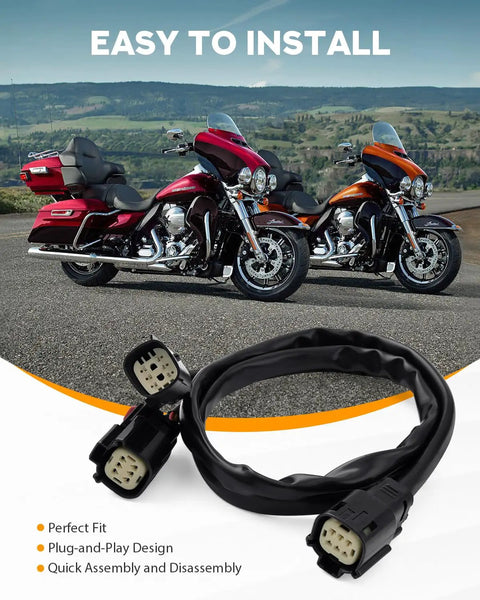 Tour Luggage Pack Quick Disconnect Wiring Harnesses For Harley Touring Rigs Plug And Play Power Tap Harnesses Fit Road Glide Road King Street Glide Electra Glide Standard And CVO Models 2014 To 2024