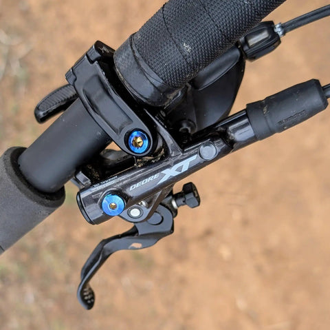 Beefed Up Titanium Brake Lever Upgrade Kit Four Piece Bolt Set For Shimano XTR XT SLX And Deore on bike handlebar