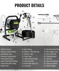 700W Airless Paint Sprayer Delivers 2900 PSI Of Raw Power For Effortless Home Makeovers showing detailed parts and accessories.