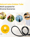 Natural Latex Tubing Nine Sixteenths Inch Outer Diameter By Three Eighths Inch Inner Diameter shown with various uses like gardening.