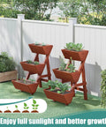 Three Tier Vertical Garden Bed Planter For Indoor And Outdoor Use With Legs Raised Planter Box, wooden frame, in garden