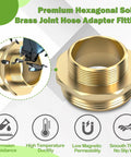 Brass Fire Hydrant Hose Adapter 2-1/2 In NST Male To 2 In NPT Male, Heavy-Duty, Leak-Resistant Octagonal Connector For Hoses, Hydrants, Standpipes And Industrial Water Systems, brass threaded adapter