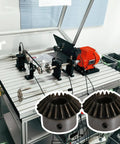 Two Piece Modulus 2 Bevel Gear Set With 20 Teeth 14mm Bore 90 Degree Tapered Bevel Made From 45 Steel in machinery setup