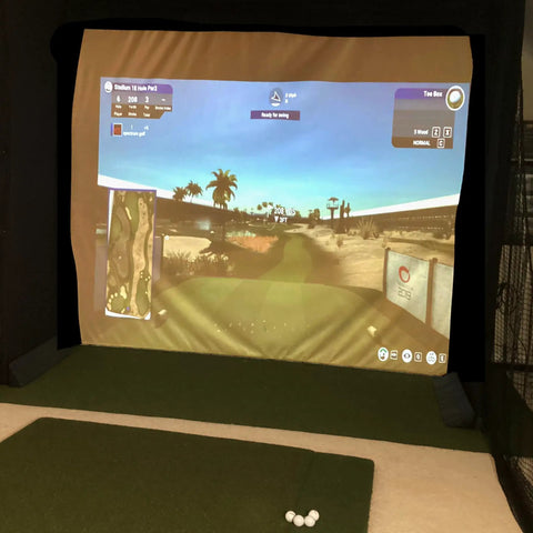 Golf Simulator Cage With Padded DIY Premium Poly Spacer Screen, 1 Inch EMT Frame, 6 Inch Top And Bottom Pads