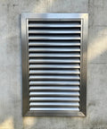 Rock Solid Stainless Steel Louvered Access Panel For Drywall And Outdoor Plumbing Inspection Doors Featuring No Sweat Installation Built Like A Tank With Slick Ventilation Grille Cover Available In Multiple Sizes, 12x18 inches.