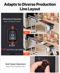Sturdy Stainless Steel Motorized Belt Conveyor Table 59x7.8 Inch With PVC Anti Static Belt Adjustable Speed Double Guardrails in industrial setting