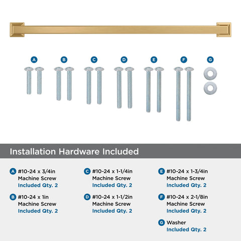 Lintel 18 Inch Center To Center Champagne Bronze Appliance Pull For Paneled Appliances And Large Cabinets Transitional Style Heavy Wide Profile Overall Length 19 1 4 Inches BP37450CZ with installation hardware.