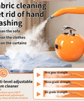 Beast 2000W Handheld Steam Cleaner With 248F Steam 1500ml Tank 6 Adjustable Settings for fabric cleaning, orange.