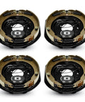 12X2 Inch Manual Adjust Electric Brake Assembly Two Pair For Heavy Duty Trailers Fits 5200 To 7000 Lb Axles, showing four brake assemblies.