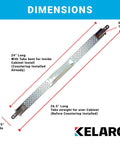 EZ Dishwasher Mounting Bracket Kit dimensions showing 26.5 inch length and 1.75 inch width for granite and quartz countertops.