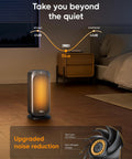 Quiet 1500W Space Heater With Remote, Oscillating 70 Degrees, Fast Heating, PTC Ceramic For Desk Office Bedroom