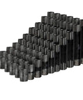 Dope 60 Piece Black Malleable Steel Pipe Fittings Kit For DIY Projects Three Quarter Inch Nipples With Varied Lengths arranged neatly
