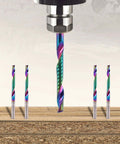 BFVV 10-piece O-flute up-cut router bit set with 1/8 in shank, DLC-coated carbide end mills