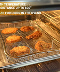 Stainless Steel Air Fryer Basket Set For Oven With Nonstick Mesh Rack baking chicken in oven tray
