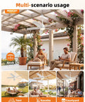 NWOP 28 Inch Plug-In Outdoor Ceiling Fan with Light and Remote, Waterproof Small Ceiling Fan for Patio Porch Balcony shown in gazebo setting.
