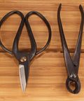 Solid Bonsai Tools Essentials Set With 8 Inch Concave Cutter And 7 Inch Heavy Duty Shear For Precise Trimming Hand Forged Carbon Steel Blades Ergonomic Grip Great For Beginners And Pros, top view