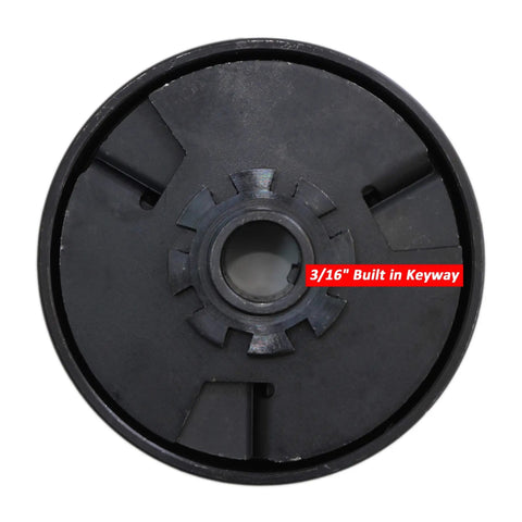 Heavy Duty Centrifugal Clutch Three Quarter Inch Bore 10 Tooth For 212cc Predator Go Kart Engine Kit close-up view with keyway