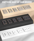 Pattern map showcasing Duplex Wall Plate Set In Aged Bronze Built Tough Heavy Duty Metal Outlet Covers, 4 Pack.